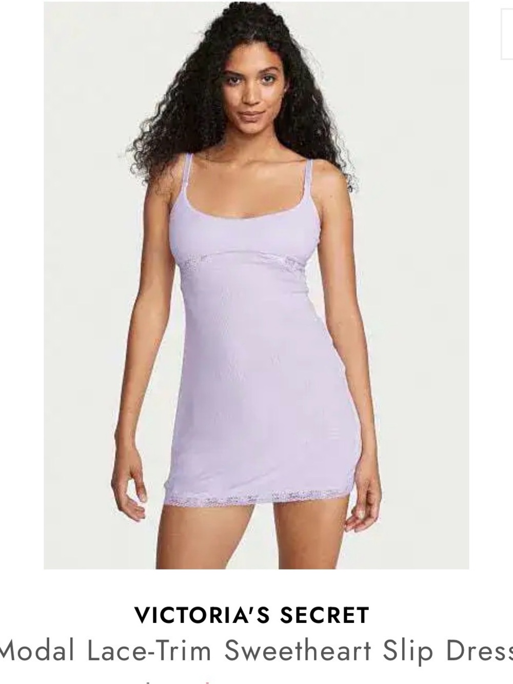 Victoria's Secret Lace-Trim Sweetheart Slip Dress